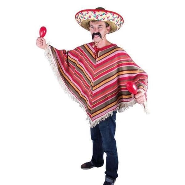 Mexikanskt poncho - PTIT CLOWN - unik modell - Röd - Utomhus - Vuxen