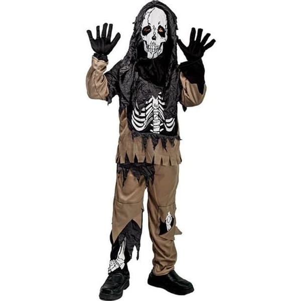 Kostym Skelett Zombie Barn - Zombie - Vit - Polyester - Halloween