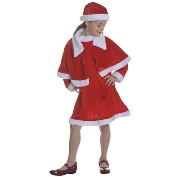 Komplett kostym barn flicka jultomte i storlek 7 till 9 år röd och vit (x1) REF/66578