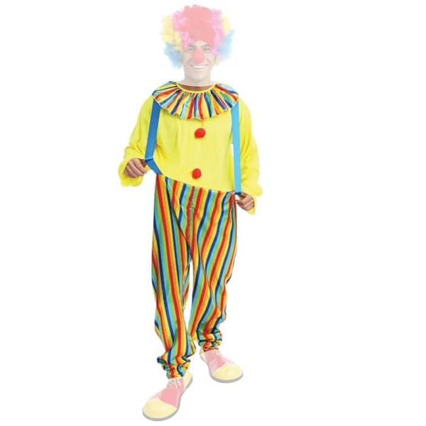 Clownkostym - vuxen - Storlek S/M eller L/XL - Material: Polyester (Storlek: Storlek S/M)