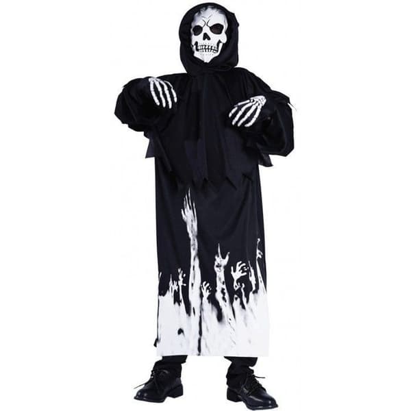 Barnkostym Skelett Fosforescerande - PTIT CLOWN - Halloween - Lång tunika - Huvtröja - Handskar
