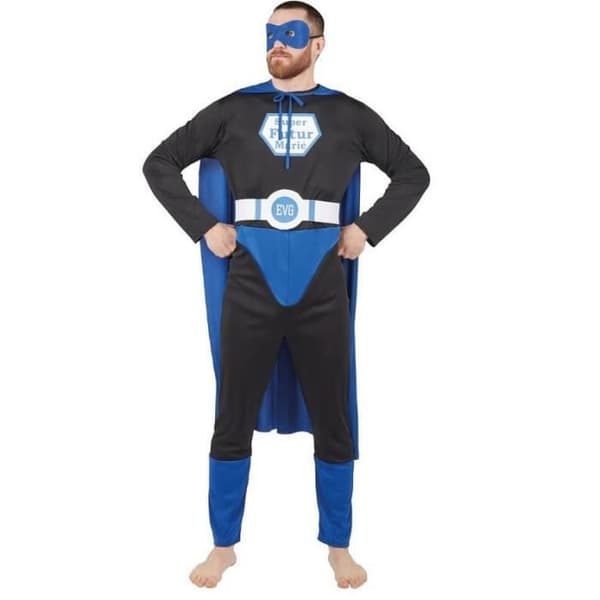 Kostym man super-brudgum blå och svart - PTIT CLOWN - Storlek S/M - Svensexa