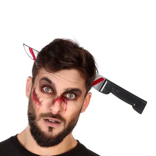 Blodig kniv hårband - LITEN Clown - Vuxen - Plast - Röd