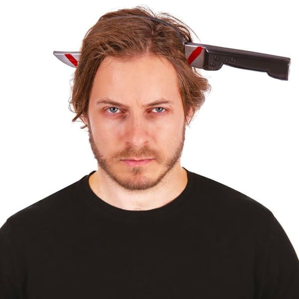 Blodig kniv hårband - LITEN Clown - Vuxen - Plast - Röd