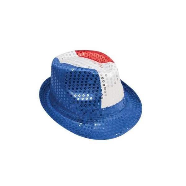 Trikolor sequin borsalino-hatt - PTIT CLOWN - Tillbehör för vuxendräkt