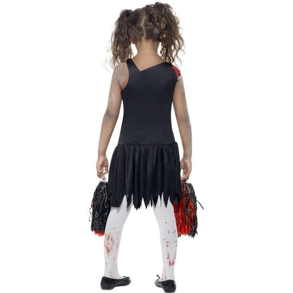 Pompom Girl Zombie Kostym - Smiffy's - Halloween Barn - Röd &amp; svart - Tjej