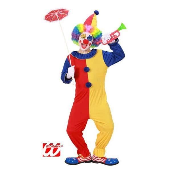 Tvåfärgad clowndräkt - WIDMANN - 8/10 år - Blandat - 100 % polyester - Jumpsuit och hatt