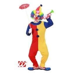 Tvåfärgad clowndräkt - WIDMANN - 8/10 år - Blandat - 100 % polyester - Jumpsuit och hatt