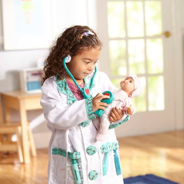 Melissa & Doug Doctor Costume - Doctor Set - För barn från 3 år och uppåt - Tillbehör ingår