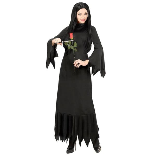 Svart Morticia Kostym - WIDMANN - XXL - Dam - Halloween
