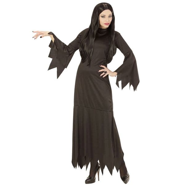 Svart Morticia Kostym - WIDMANN - XXL - Dam - Halloween