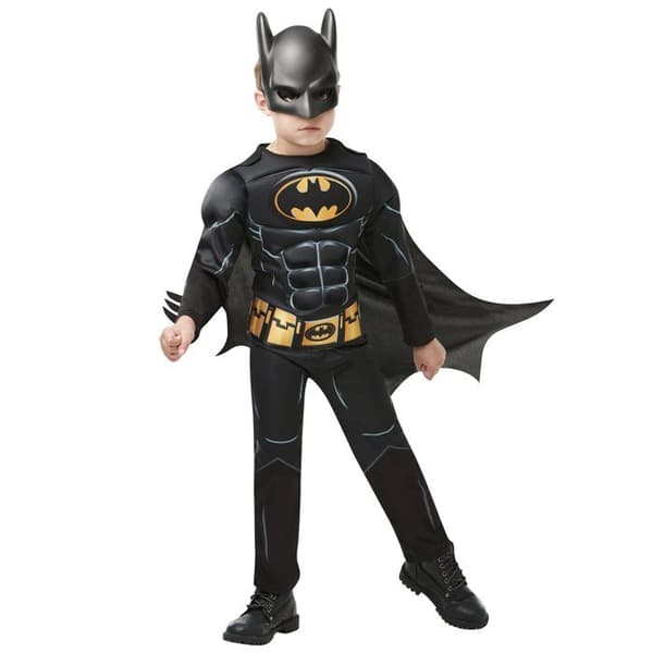 Batman 80 Kostym - RUBIER - Muskeleffekt - Kap och mask ingår