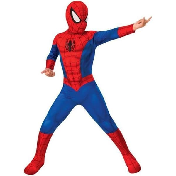 Klassisk Ultimate Spider-Man barndräkt - Röd - 3/4 år