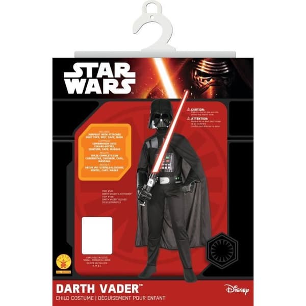 Darth Vader barndräkt - RUBIES - Star Wars Saga - Jumpsuit, Cape, Mask och Bälte - Svart