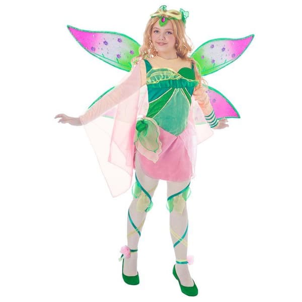 Winx Club barn Flora kostym