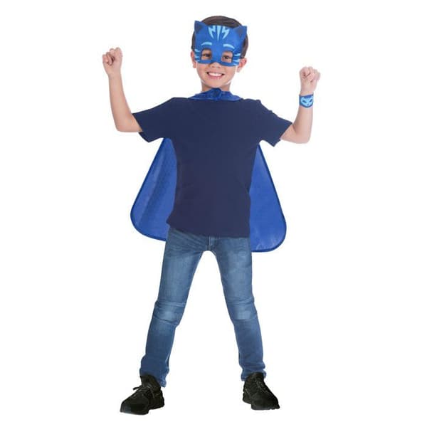 Yoyo Pyjamasque mask och cape kit - Pyjamasques - Vuxen - Blå - Mask, cape och kardborrearmband