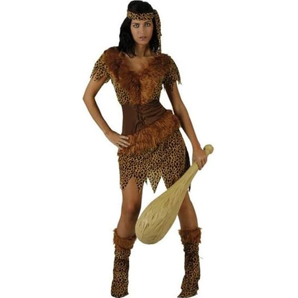 Cave Woman Costume - ATOSA - One Size - Brun