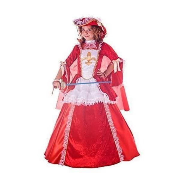 Ciao Lady Moschettiera Costume Bambina 2-in-1 (Taglia 9-11 Anni), Rosso/Bianco, Girl