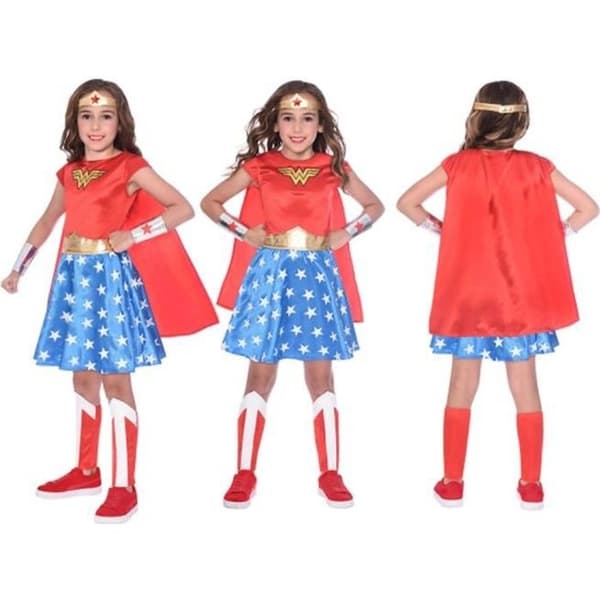 Klassisk Wonder Woman barndräkt - MÄRKE - Röd - 6/8 år