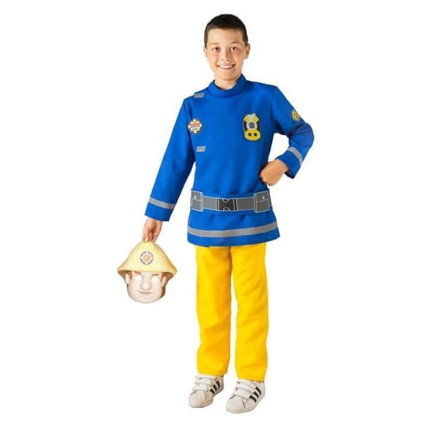 Brandman Sam kostym för pojkar - CIAO - Brandman Sam kostym - Storlek 5-7 år - Blå, gul