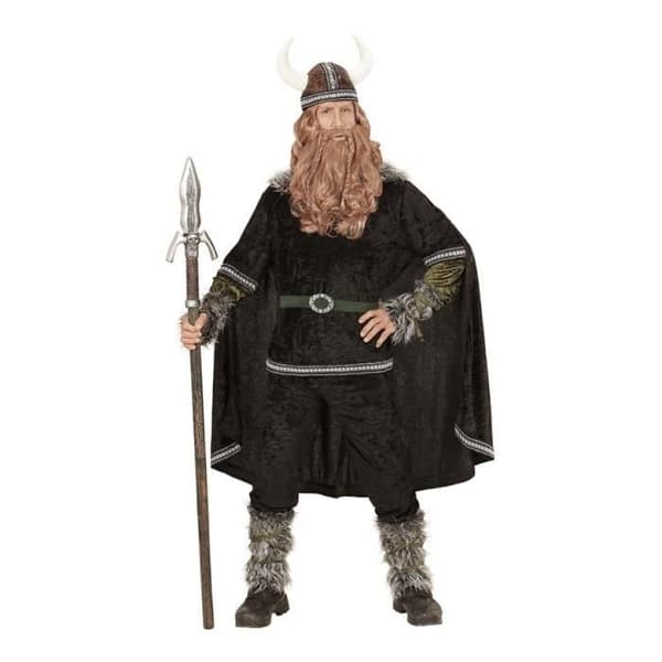 Dunkel Vikingkostym - WIDMANN - XXL - Svart - Jacka, byxor, bälte, hjälm