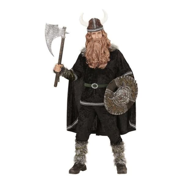 Dunkel Vikingkostym - WIDMANN - XXL - Svart - Jacka, byxor, bälte, hjälm
