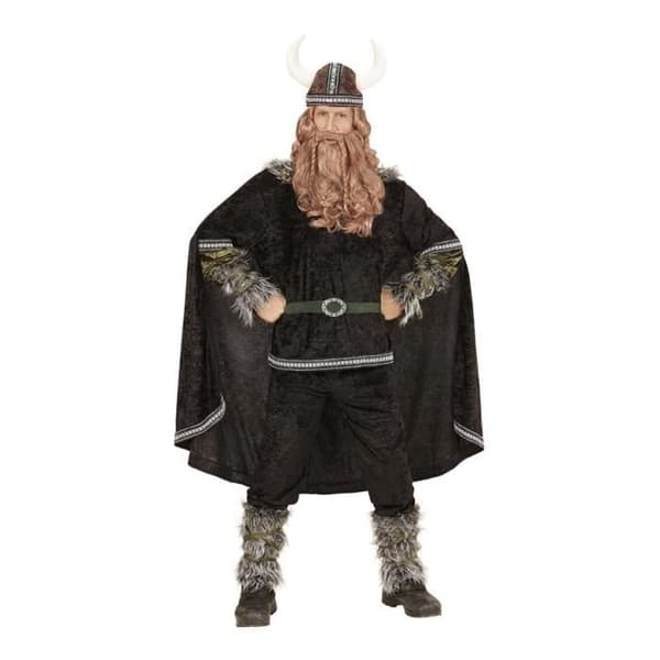 Dunkel Vikingkostym - WIDMANN - XXL - Svart - Jacka, byxor, bälte, hjälm