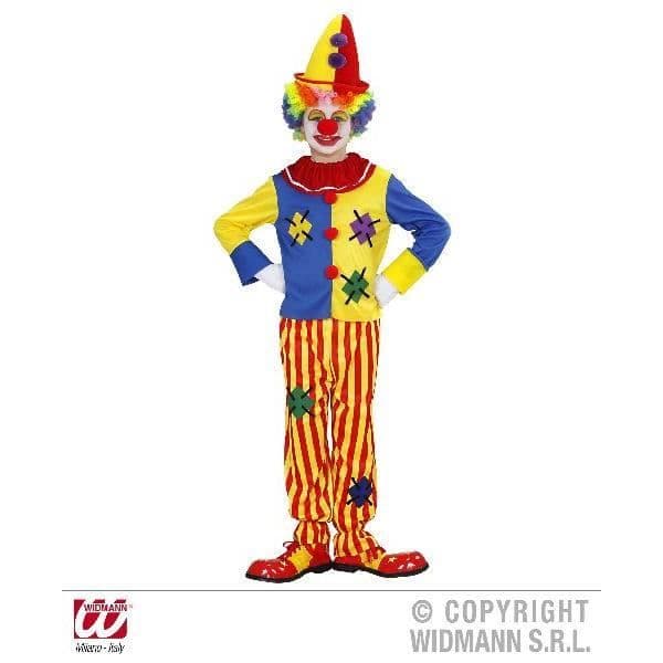 Färgglad clownkostym 8/10 år - WIDMANN - Sweatshirt och byxor