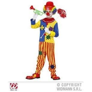 Färgglad clownkostym 8/10 år - WIDMANN - Sweatshirt och byxor