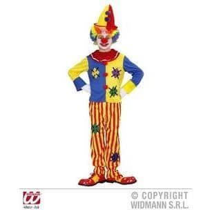Färgglad clownkostym 8/10 år - WIDMANN - Sweatshirt och byxor