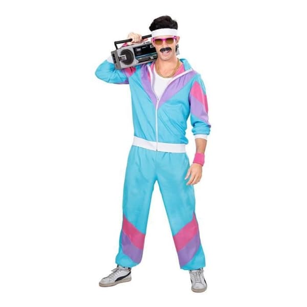 Kostym joggingdress - WIDMANN - 80-tal - Blå - Jacka och byxor - Vuxen XXL