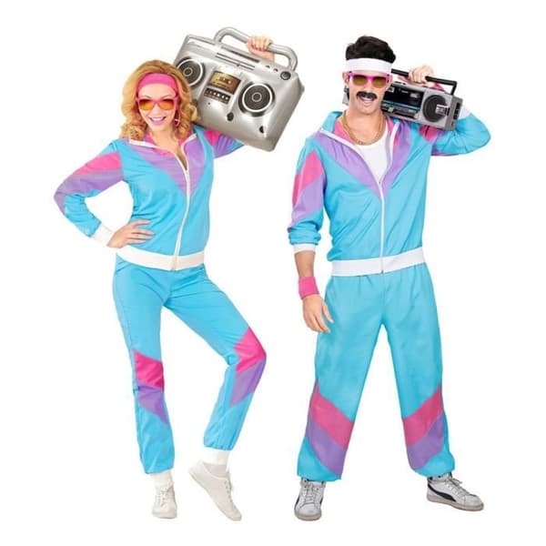 Kostym joggingdress - WIDMANN - 80-tal - Blå - Jacka och byxor - Vuxen XXL