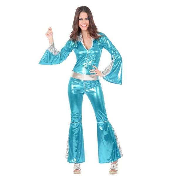 Disco Jumpsuit dam - Turkos - Vuxen - 100 % polyester