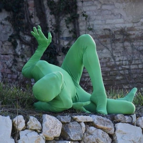 Morphsuits Kostym Helgrön, Grön Hud Maskerad, Kostym Tillbehör, XXL