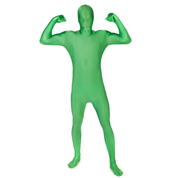 Morphsuits Kostym Helgrön, Grön Hud Maskerad, Kostym Tillbehör, XXL