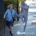Miniatyrbild 3 av 6: Morphsuits Kostym Svart och Vitt, Halloweenutklädnad för Vuxna, Unisex Festklädsel, L