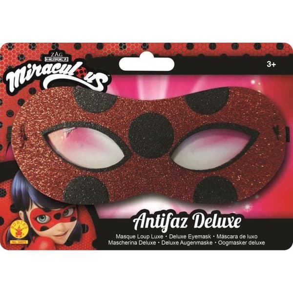 Nyckelpiga glittermask - Rubiner - För barn från 3 år och uppåt - Polyester - Röd