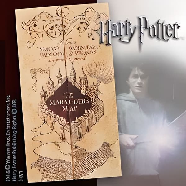 Harry Potter Marauders karta - 1/1 replika i pergamentpapper - ADELSAMLING