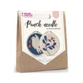 Miniatyrbild 1 av 3: Fågel och löv diptyk Punch needle broderi kit 15 cm - Flerfärgad