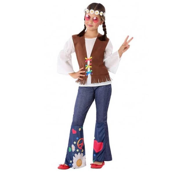 Hippiekostym - Flicka - Storlek 10/12 år - 10/12 år (140 till 152 cm)