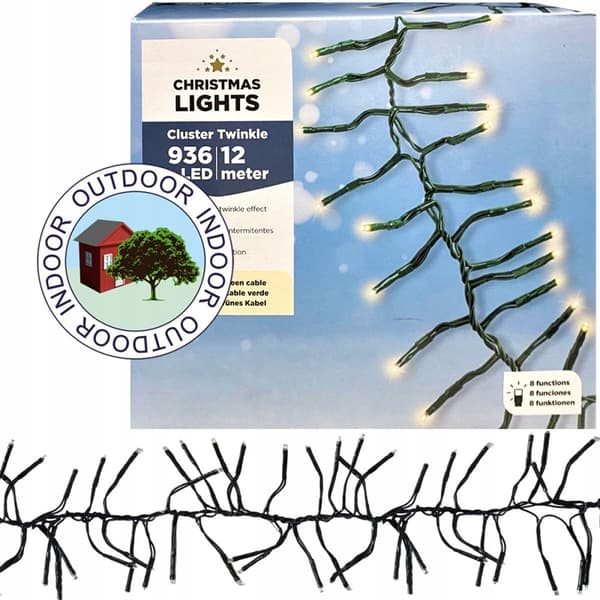 LED-joulukuusen valot ulkokäyttöön IP44 12 m