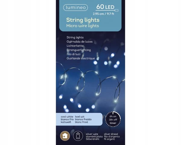 Jouluvalot mikro-LED kylmä valkoinen 2,95 m