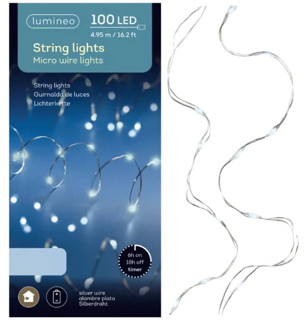 Micro LED -jouluvalot viileän valkoiset 4,95 m