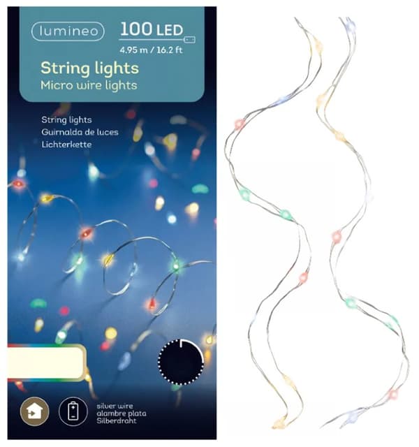 Julgransbelysning mikro-LED färgglad jul 4,95 m