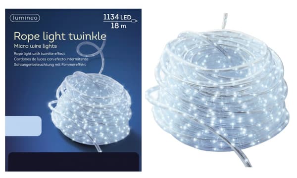 LED-joulukuusen valot ulkokäyttöön kylmän valkoiset 18 m