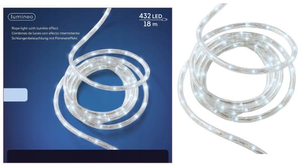 LED-jouluvalot ulkokäyttöön kylmän valkoiset 18 m
