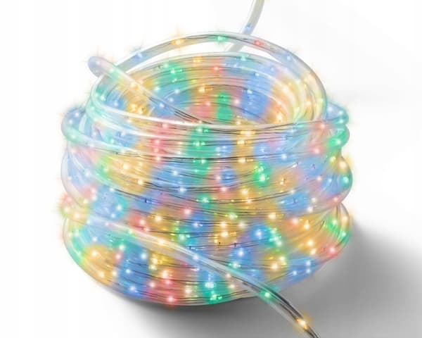 LED juletræslys, farvet, udendørs, IP44, 18 m