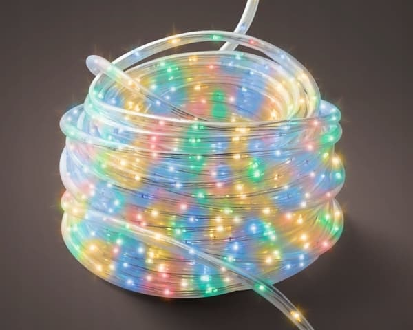 LED juletræslys, farvet, udendørs, IP44, 18 m