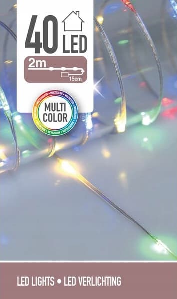 Julgransbelysning flerfärgad 40 LED 195 cm