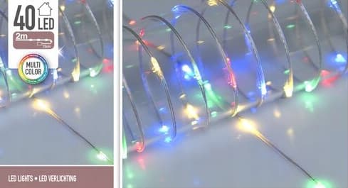 Julgransbelysning flerfärgad 40 LED 195 cm